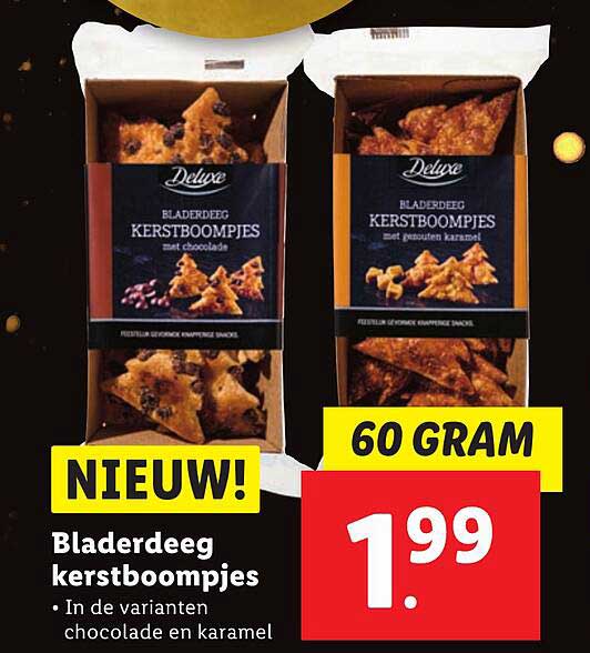 Bladerdeeg kerstboompjes