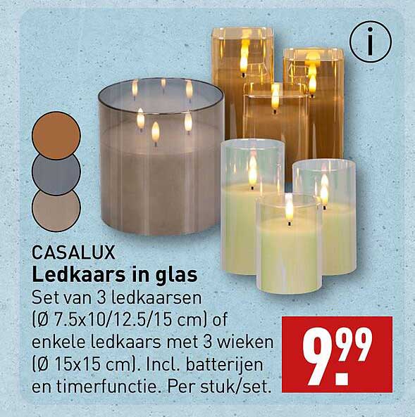 CASALUX Ledkaars in glas