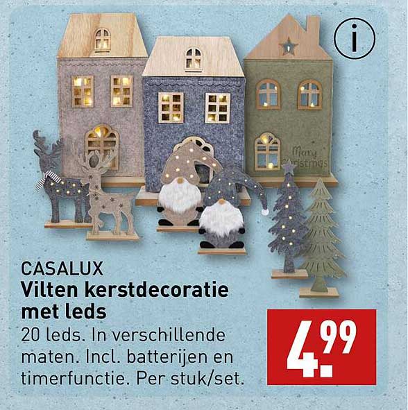 CASALUX Vilten kerstdecoratie met leds