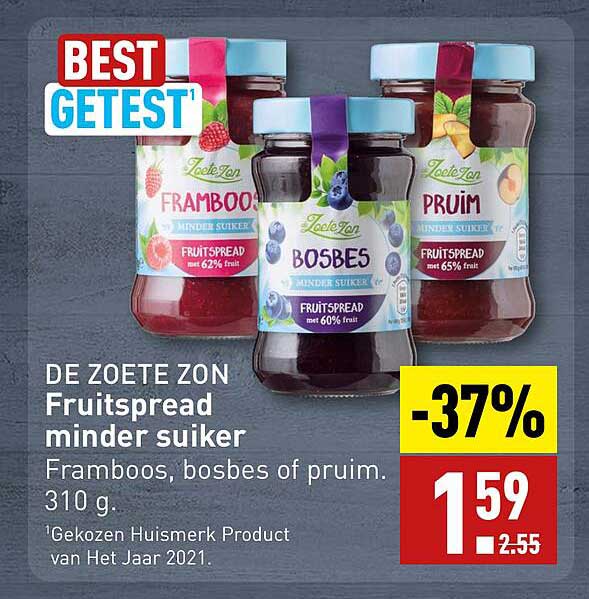 DE ZOETE ZON Fruitspread minder suiker