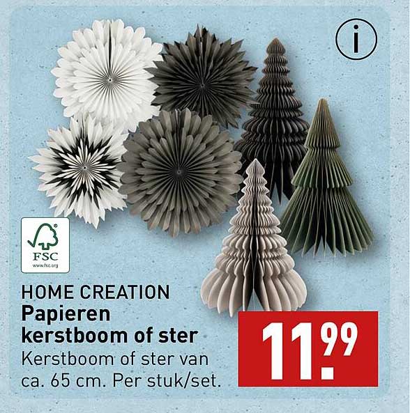 HOME CREATION Papieren kerstboom of ster