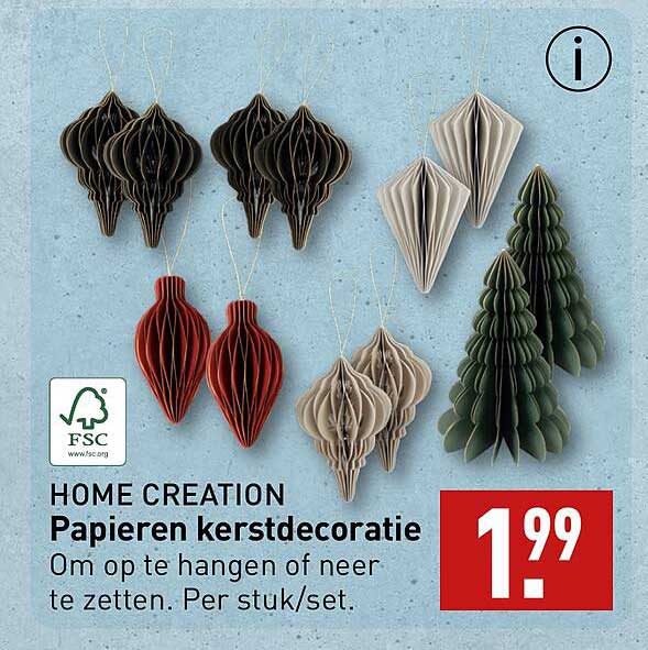 HOME CREATION Papieren kerstdecoratie