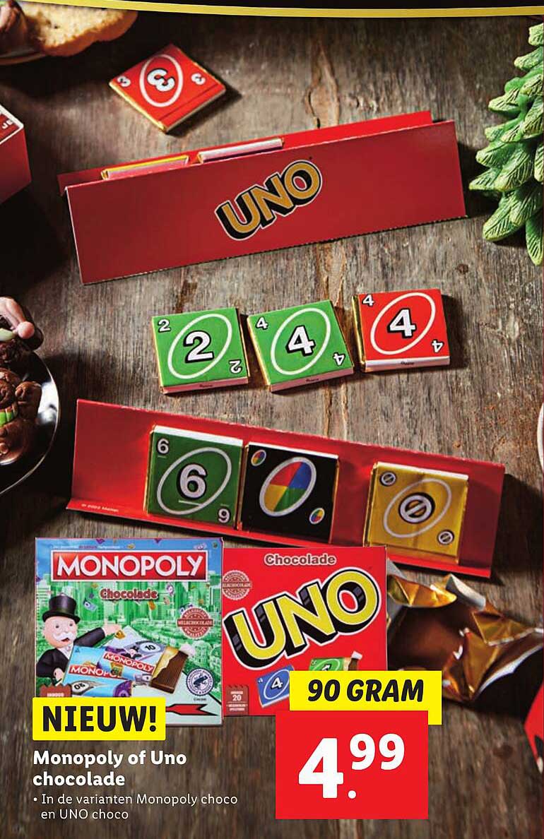 Monopoly of Uno chocolade