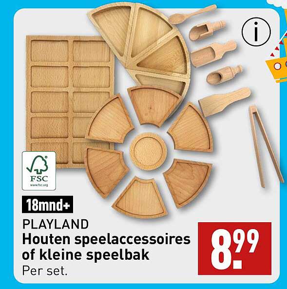 PLAYLAND Houten speelaccessoires of kleine speelbak