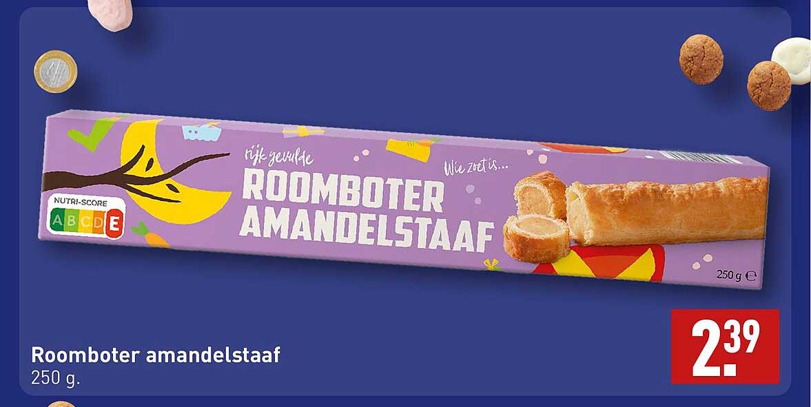 Roomboter amandelstaaf