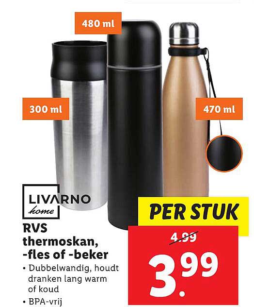 RVS thermoskan, -fles of -beker