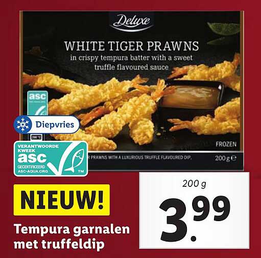 Tempura garnalen met truffeldip