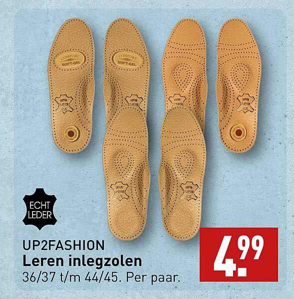 UP2FASHION Leren inlegzolen