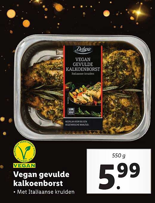 Vegan gevulde kalkoenborst