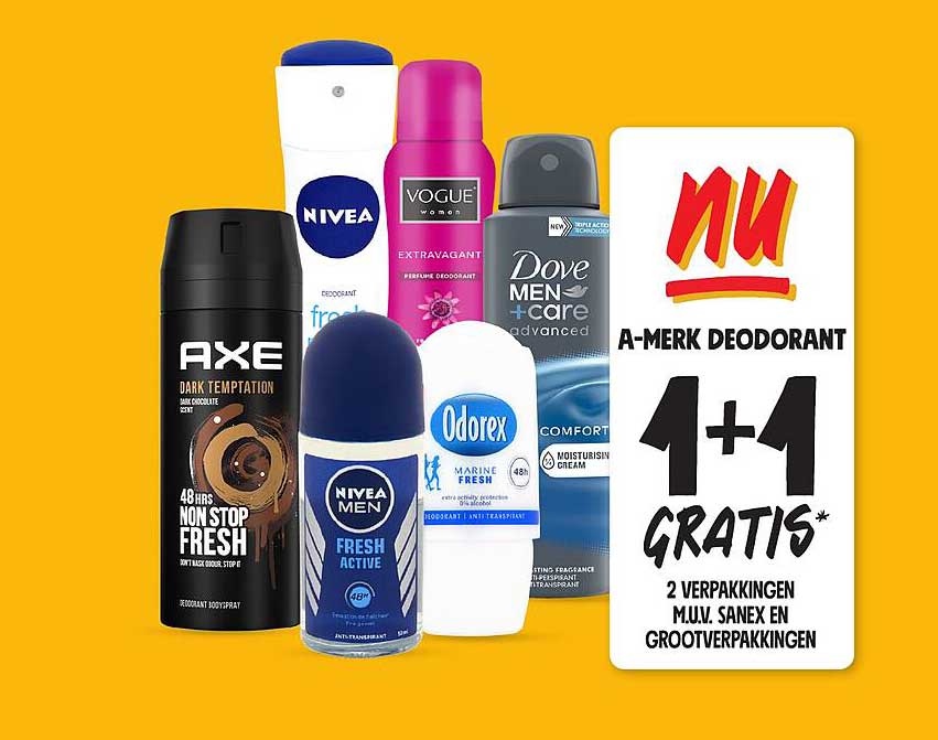 A-MERK DEODORANT 1+1 GRATIS*