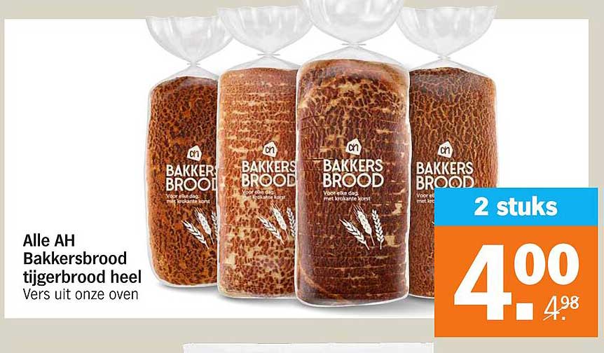 Alle AH Bakkersbrood tijgerbrood heel