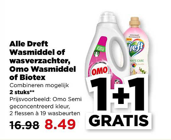 Alle Dreft Wasmiddel of wasverzachter, Omo Wasmiddel of Biotex