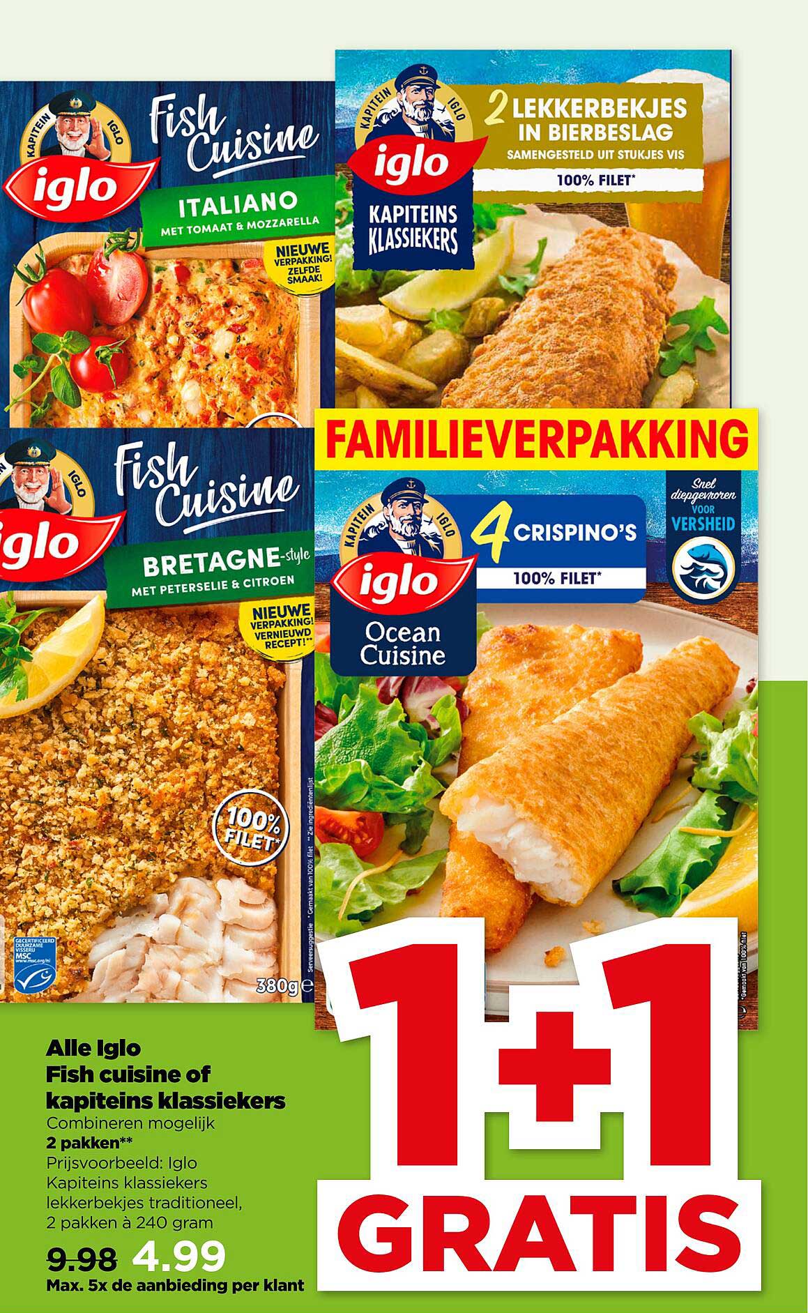 Alle Iglo Fish cuisine of kapiteins klassiekers