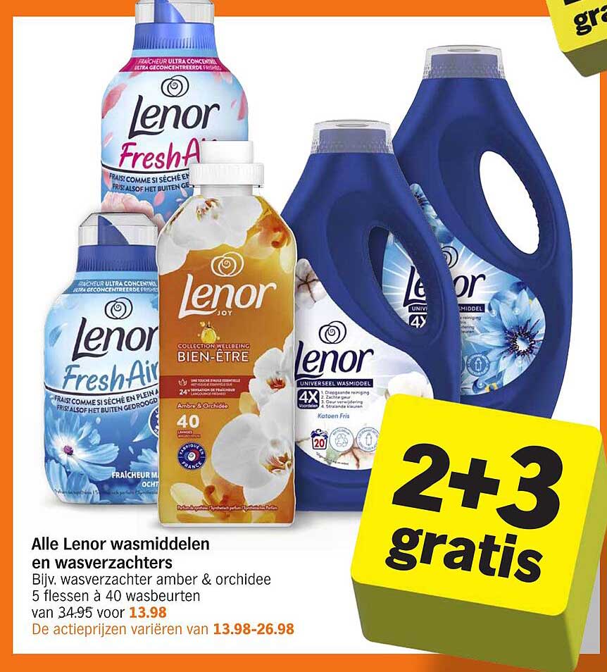 Alle Lenor wasmiddelen en wasverzachters