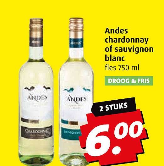 Andes chardonnay of sauvignon blanc