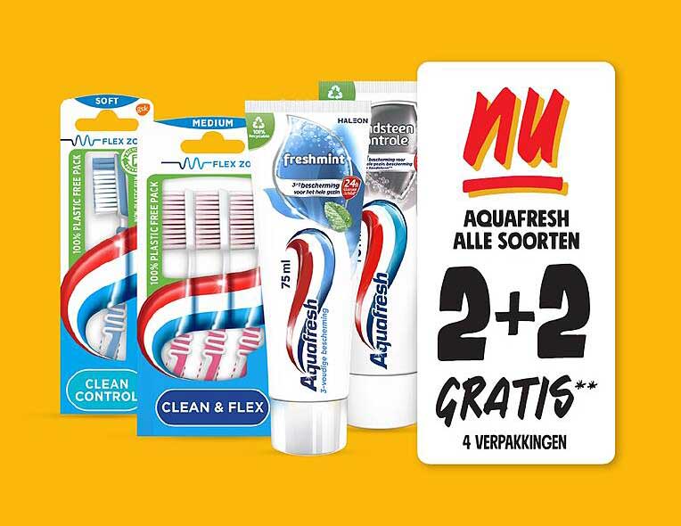 AQUAFRESH ALLE SOORTEN 2+2 GRATIS