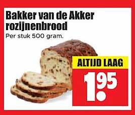 Bakker van de Akker rozijnenbrood