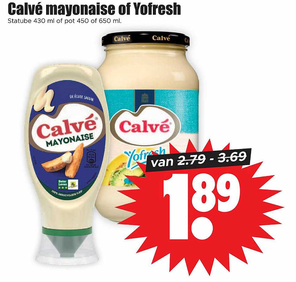 Calvé mayonaise of Yofresh