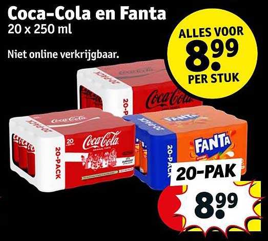 Coca-Cola en Fanta 20 x 250 ml