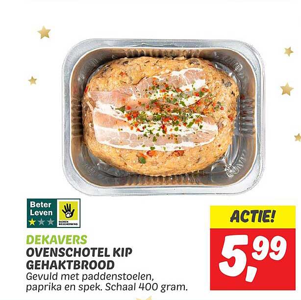 DEKAVERS OVENSCHOTEL KIP GEHAKTBROOD