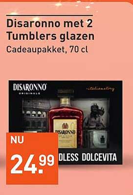 Disaronno met 2 Tumblers glazen