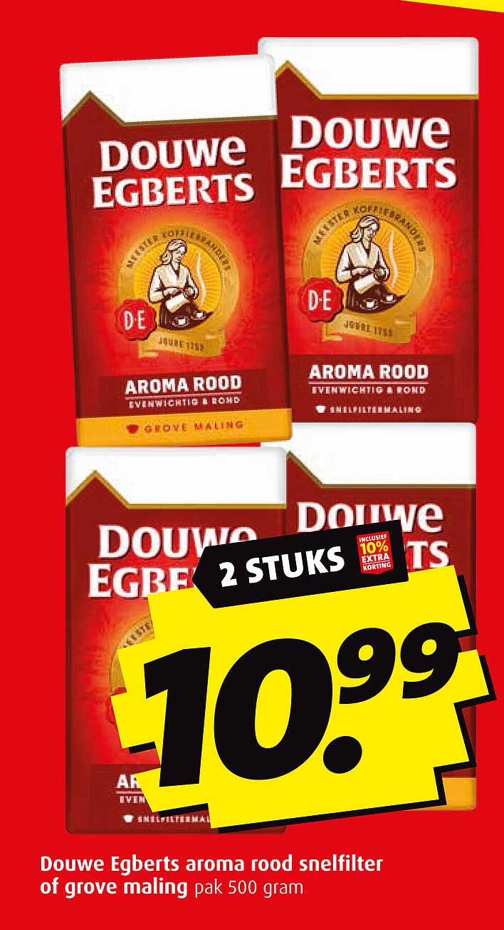 Douwe Egberts aroma rood snelfilter of grove maling