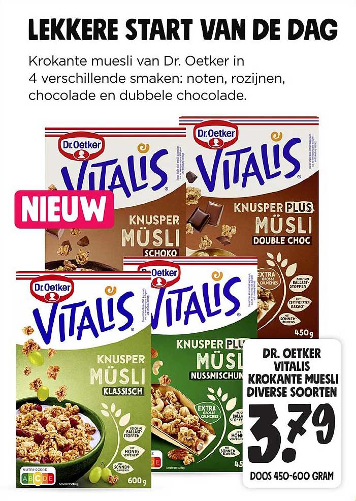 Dr. Oetker Vitalis Krokante Muesli Diverse Soorten