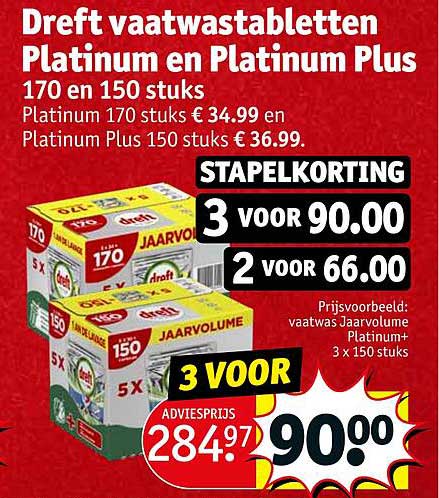 Dreft vaatwastabletten Platinum en Platinum Plus