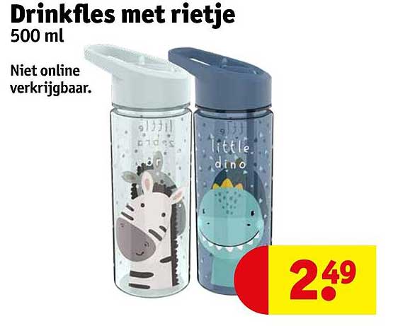 Drinkfles met rietje