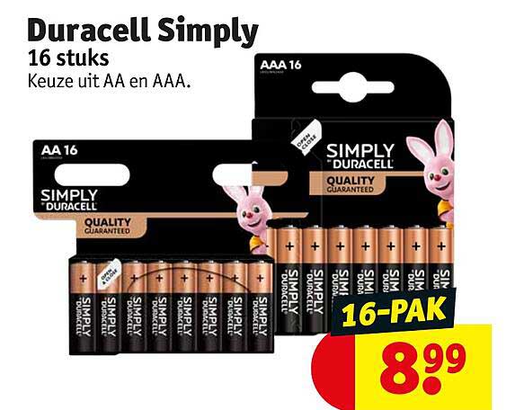 Duracell Simply 16 stuks