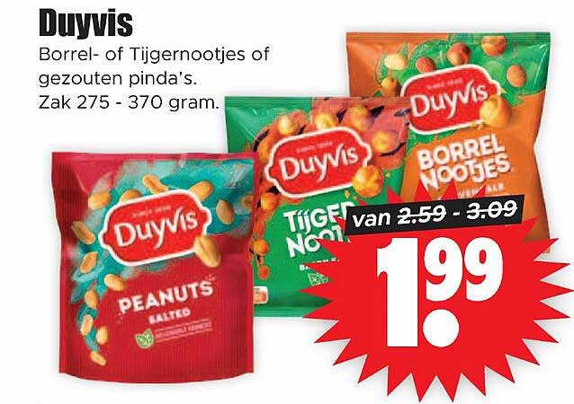 Duyvis Borrel- of Tijgernootjes of gezouten pinda’s