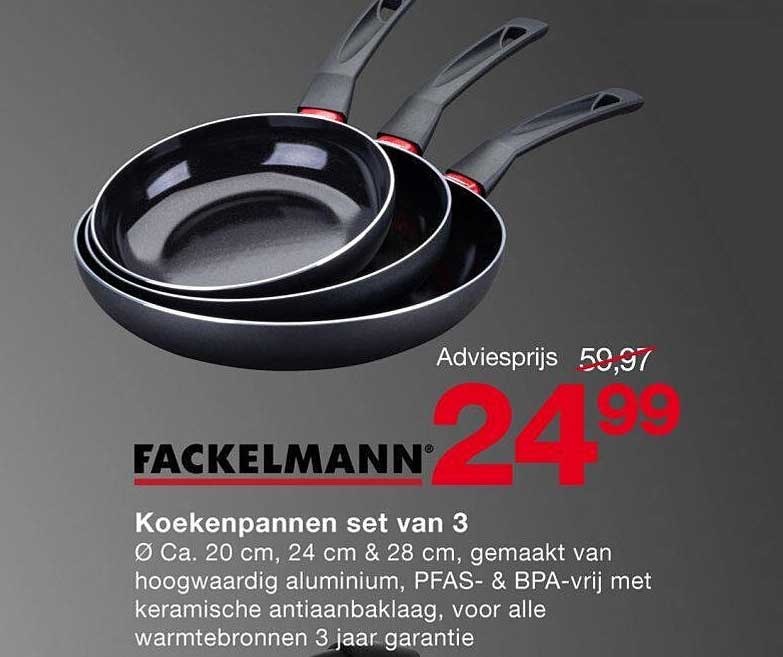 FACKELMANN Koekenpannen set van 3