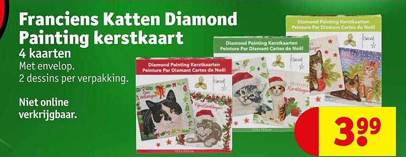 Franciens Katten Diamond Painting kerstkaart