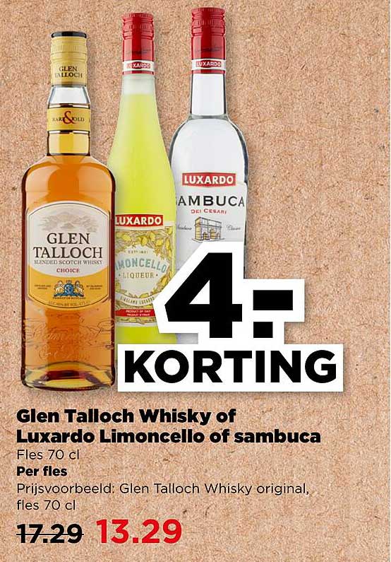 Glen Talloch Whisky of Luxardo Limoncello of sambuca