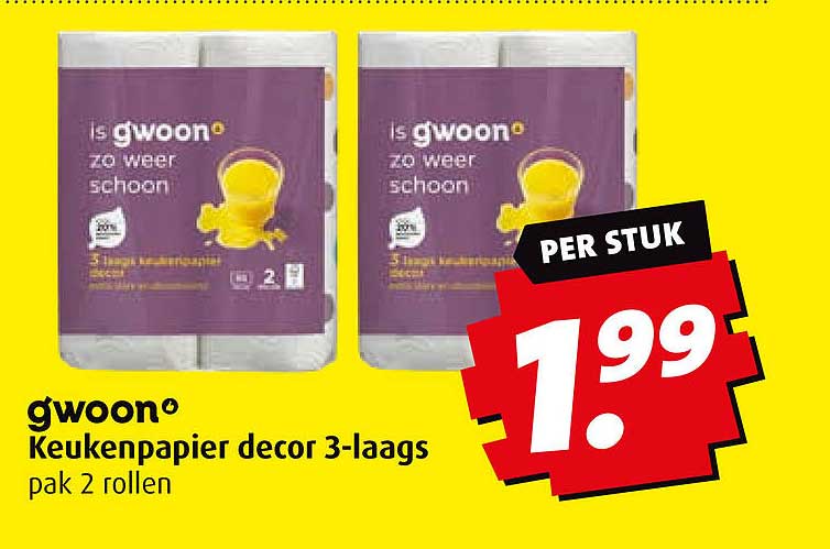 gwoon Keukenpapier decor 3-laags pak 2 rollen