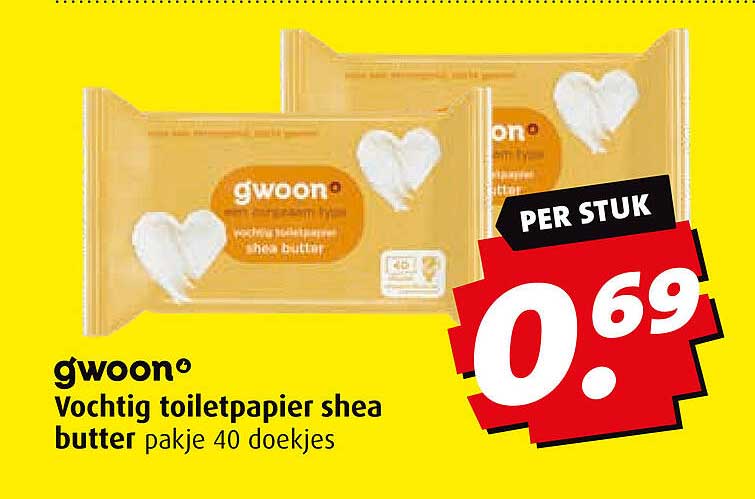 gwoon Vochtig toiletpapier shea butter