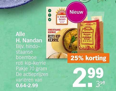 H. Nandan Hindostaanse Boemboe Roti Kip Kerrie