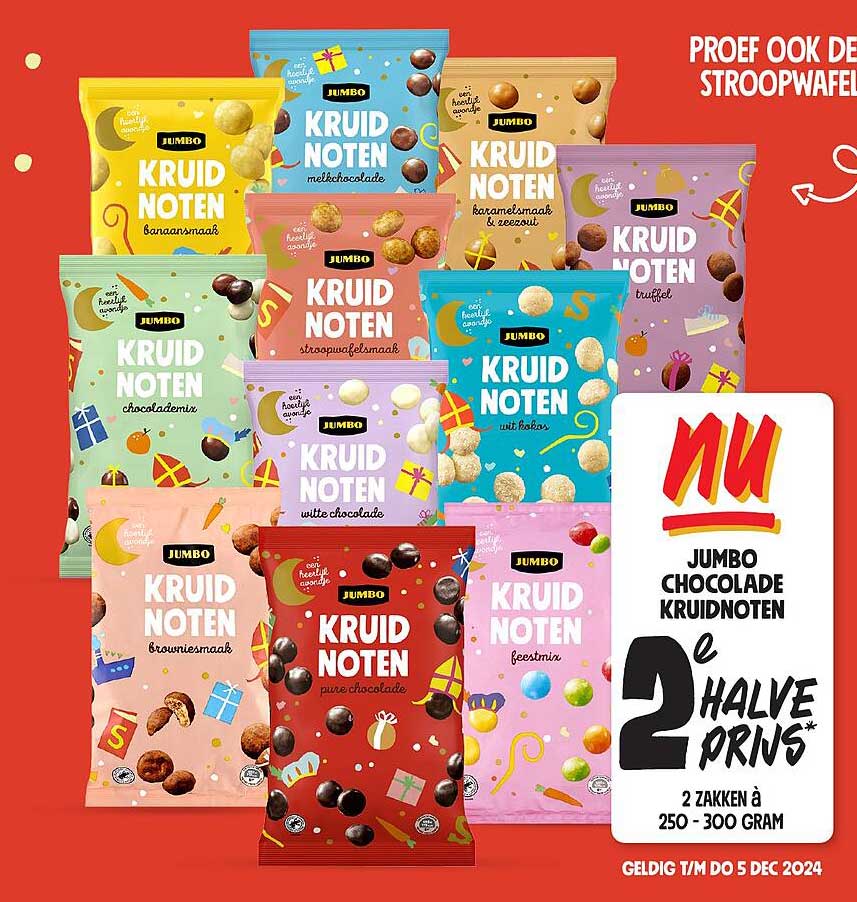 JUMBO CHOCOLADE KRUIDNOTEN 2 HALVE PRIJS*