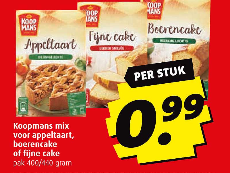 Koopmans mix voor appeltaart, boerencake of fijne cake