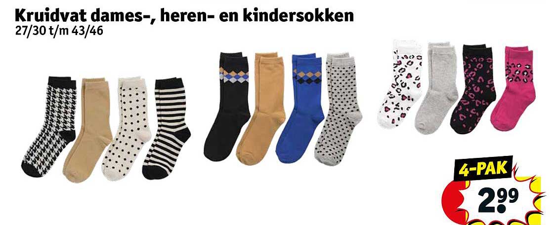 Kruidvat dames-, heren- en kindersokken