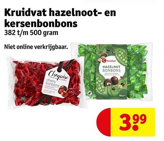 Kruidvat hazelnoot- en kersenbonbons