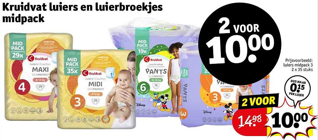 Kruidvat luiers en luierbroekjes midpack