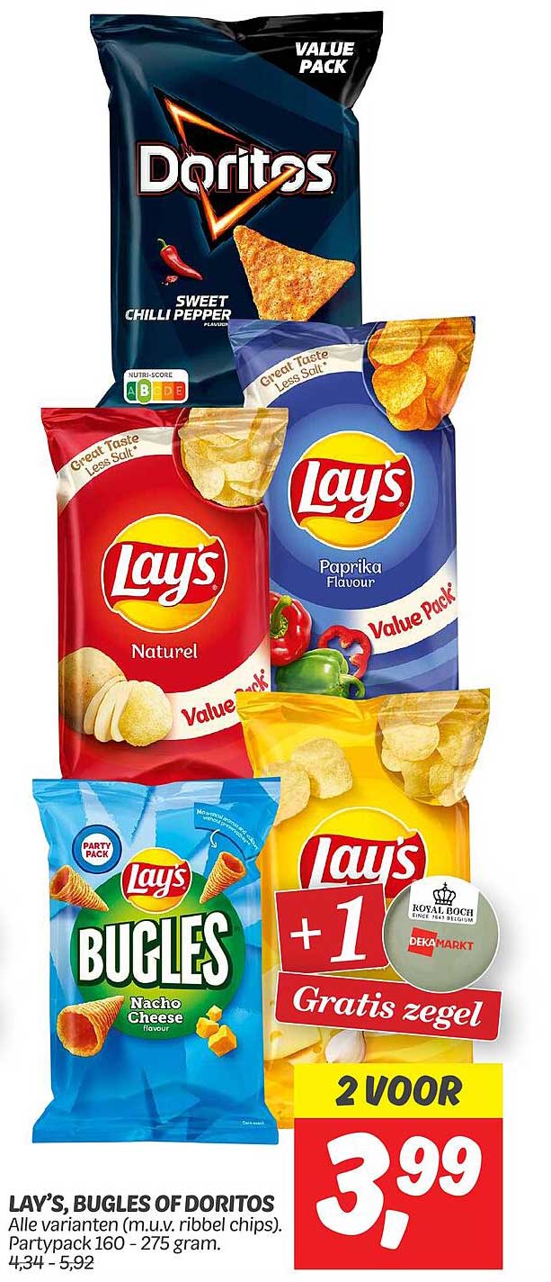 LAY'S, BUGLES OF DORITOS