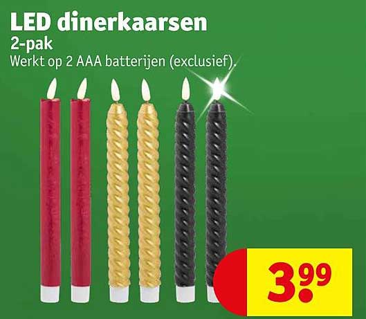 LED dinerkaarsen 2-pak