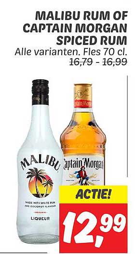 MALIBU RUM OF CAPTAIN MORGAN SPICED RUM