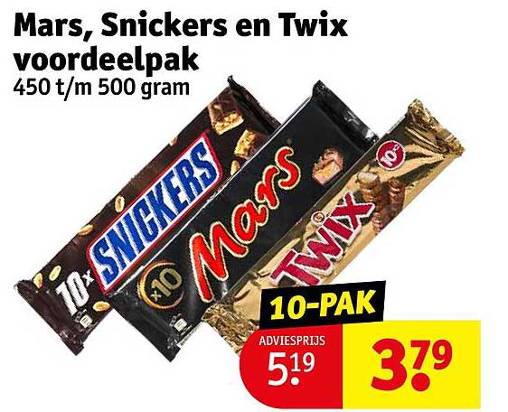 Mars, Snickers en Twix voordeelpak