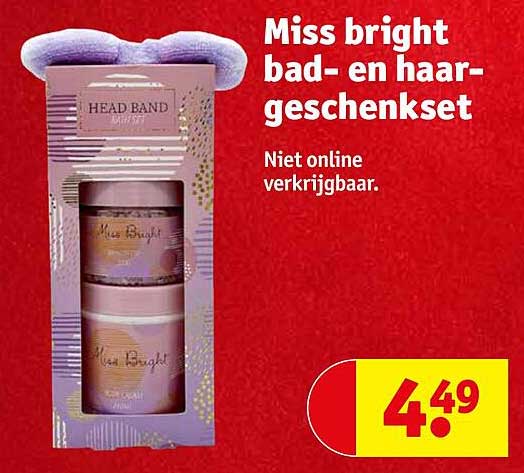 Miss bright bad- en haar-geschenkset