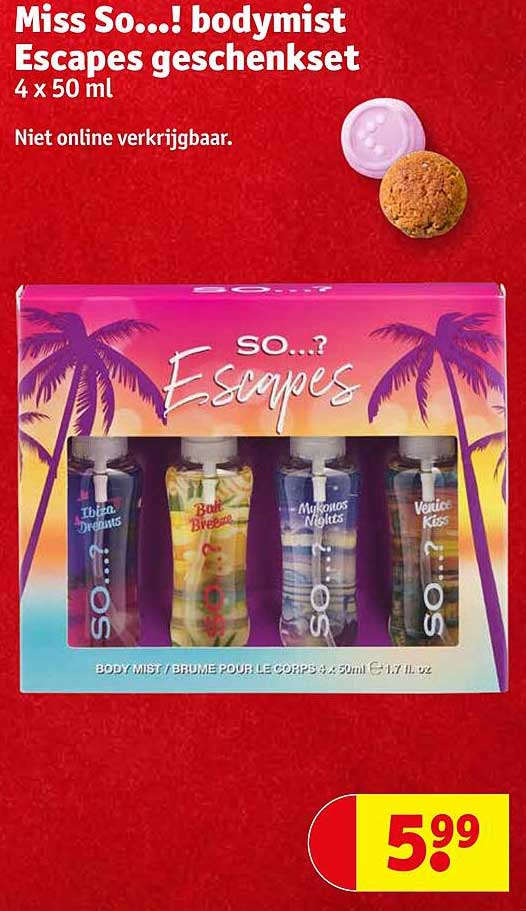 Miss So...! bodymist Escapes geschenkset