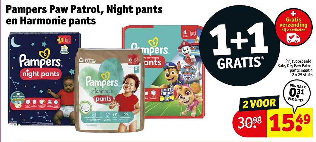 Pampers Paw Patrol, Night pants en Harmonie pants