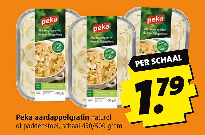 Peka aardappelgratin natuur of paddenstoel